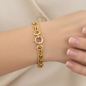 Wide Textured Florentine Gold Curb Link Chain Bracelet, 7.7 grams - Boylerpf