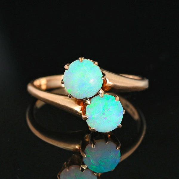 Antique Toi et Moi Opal Ring 14K Gold Early 20th Century - Boylerpf