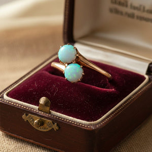 Antique Toi et Moi Opal Ring 14K Gold Early 20th Century - Boylerpf