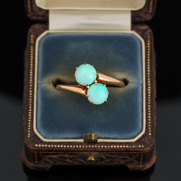 Antique Toi et Moi Opal Ring 14K Gold Early 20th Century - Boylerpf