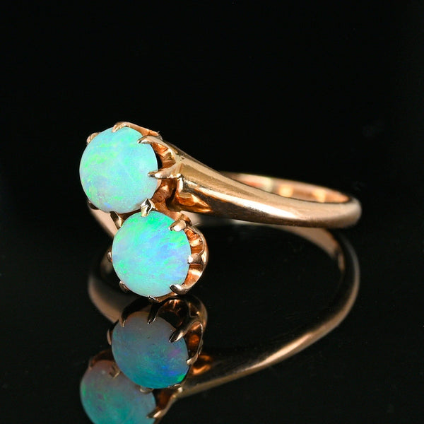 Antique Toi et Moi Opal Ring 14K Gold Early 20th Century - Boylerpf