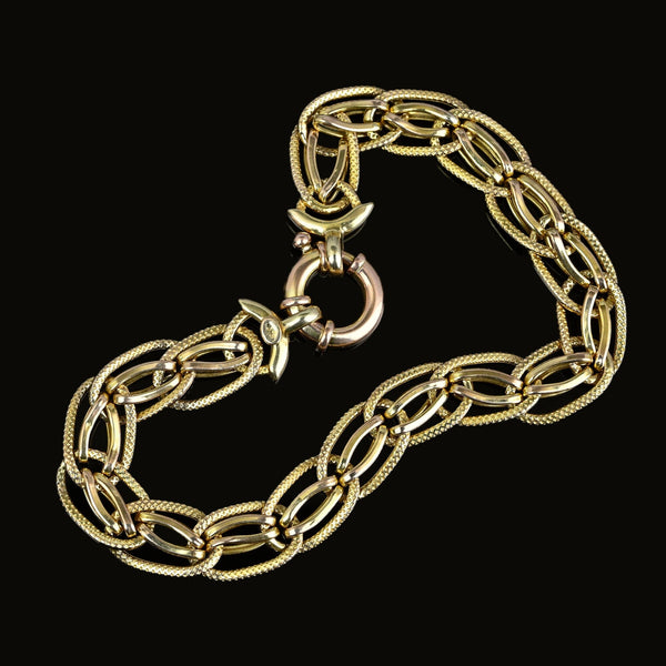 Wide Textured Florentine Gold Curb Link Chain Bracelet, 7.7 grams - Boylerpf