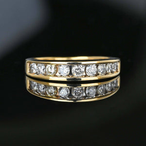 Vintage .75 Carat Diamond Ring Band in 14K Gold - Boylerpf