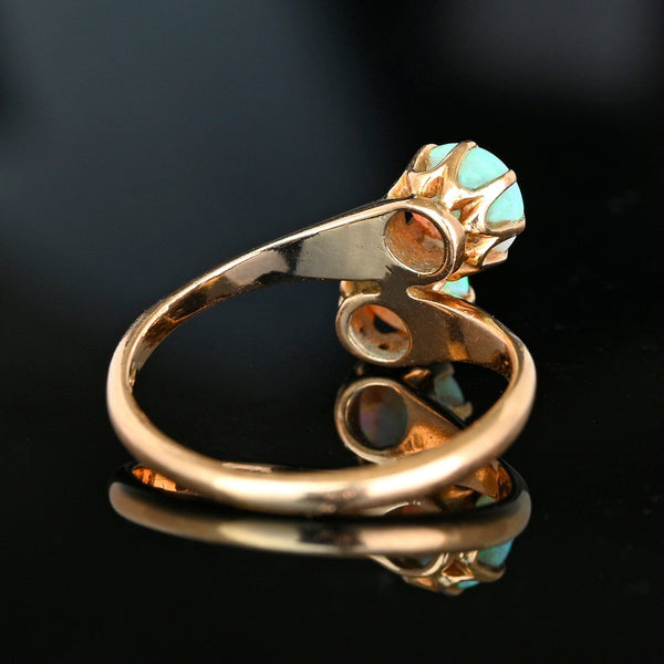Antique Toi et Moi Opal Ring 14K Gold Early 20th Century - Boylerpf