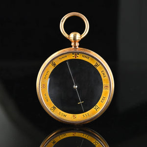DEPOSIT Antique 15K Gold Working Compass Fob Pendant, Xtra Large - Boylerpf