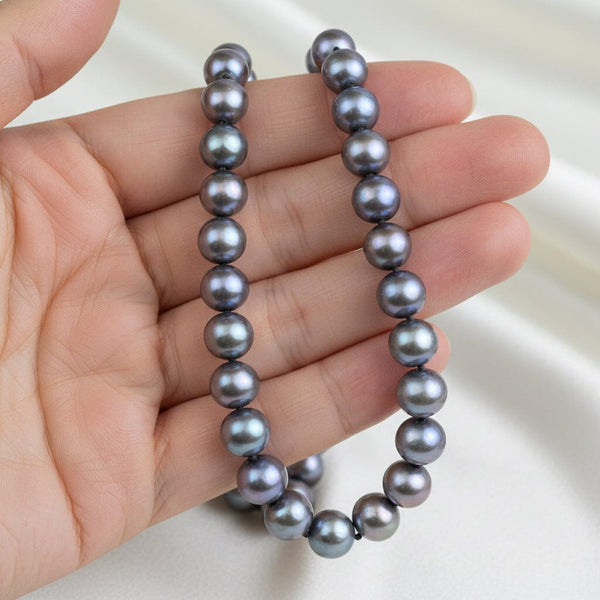 Vintage 14K Gold 9mm Peacock Pearl Necklace - Boylerpf