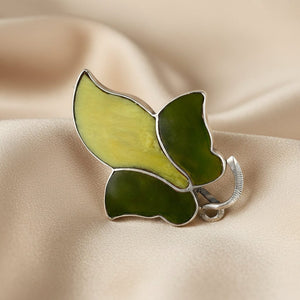 Antique Irish Agate and Connemara Marble Ivy Leaf Brooch - Boylerpf