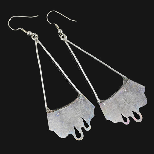 Norman Grant Titanium Dust Enamel Chandelier Earrings - Boylerpf