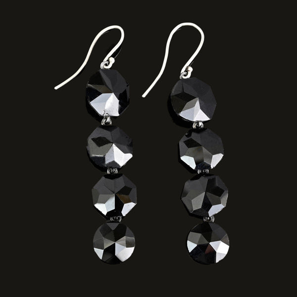 Antique Victorian Chandelier French Jet Earrings - Boylerpf