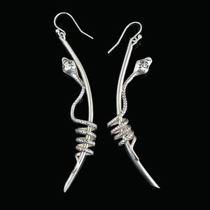 Vintage Sterling Silver Chandelier Snake Earrings - Boylerpf