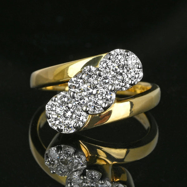 Exceptional 1 CTW Diamond Cluster Cocktail Ring in Gold