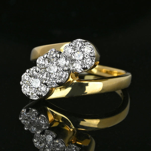 Exceptional 1 CTW Diamond Cluster Cocktail Ring in Gold