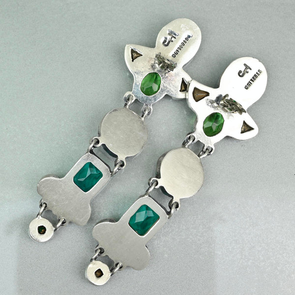 Vintage Federico Jimenez Turquoise Sterling Silver Earrings
