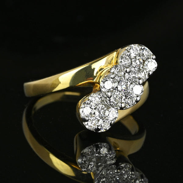 Exceptional 1 CTW Diamond Cluster Cocktail Ring in Gold