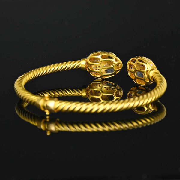21K Gold Plique a Jour Enamel Diamond Snake Bracelet - Boylerpf