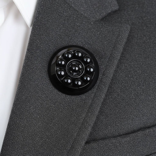 Victorian Antique Whitby Jet Brooch Pendant - Boylerpf