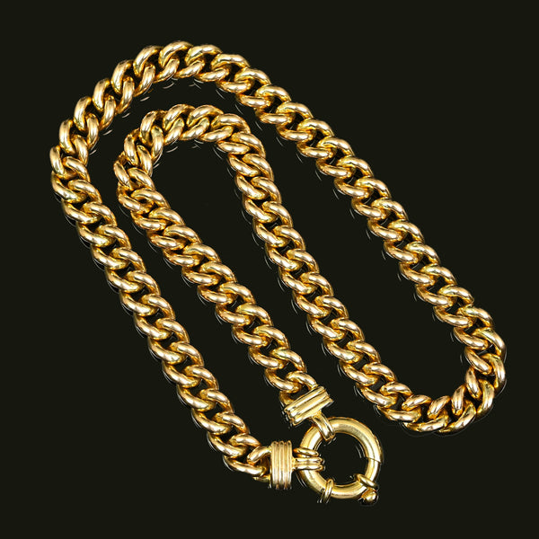Vintage 9K Gold Curb Link Necklace English Hallmarked