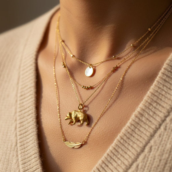 Antique 14K Gold Ruby Eyed Walking Grizzly Bear Pendant Charm - Boylerpf