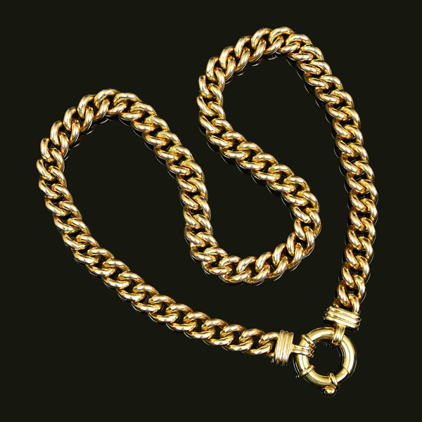 Vintage 9K Gold Curb Link Necklace English Hallmarked