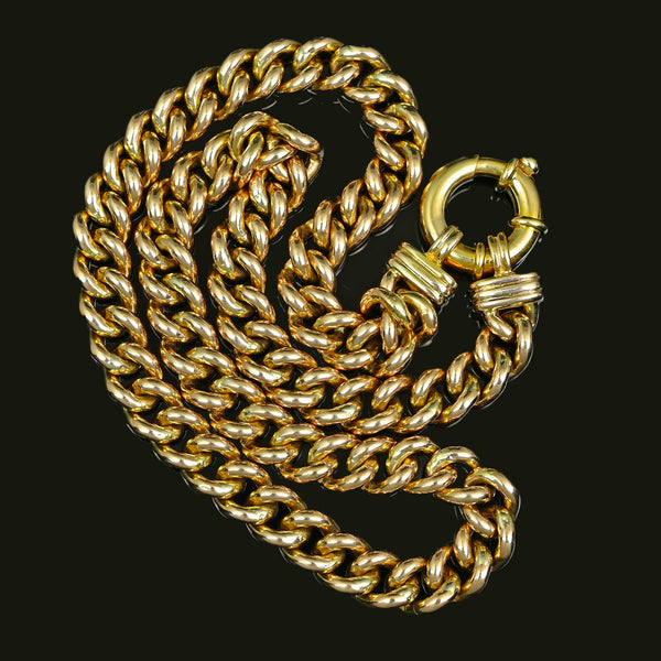 Vintage 9K Gold Curb Link Necklace English Hallmarked