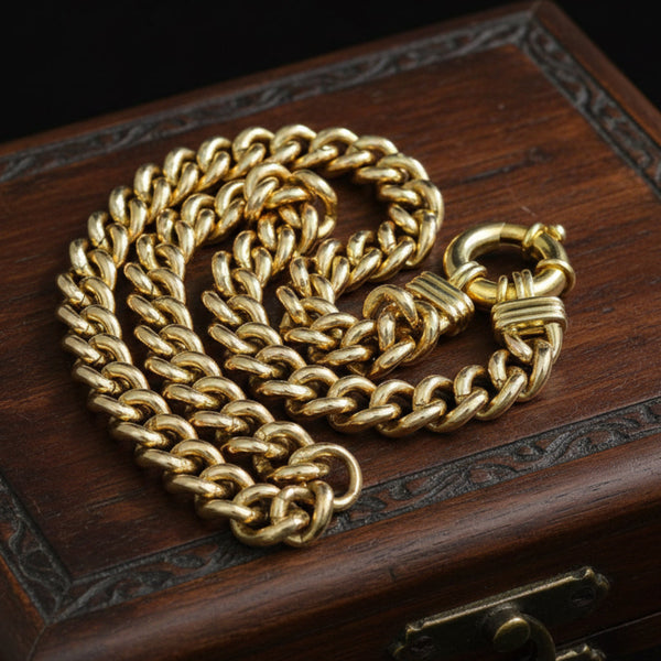 Vintage 9K Gold Curb Link Necklace English Hallmarked