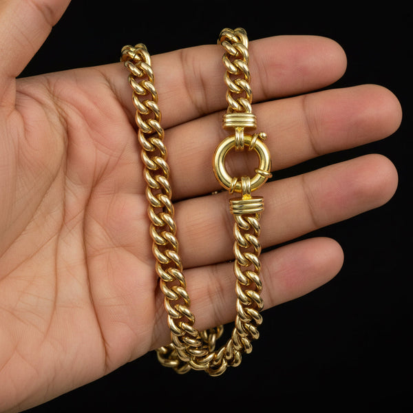 Vintage 9K Gold Curb Link Necklace English Hallmarked