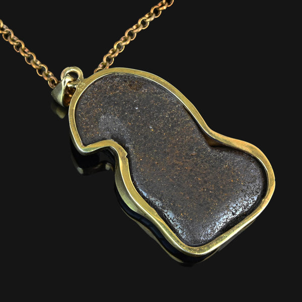 Extra Large Carved Leaf Boulder Opal Pendant Necklace - Boylerpf