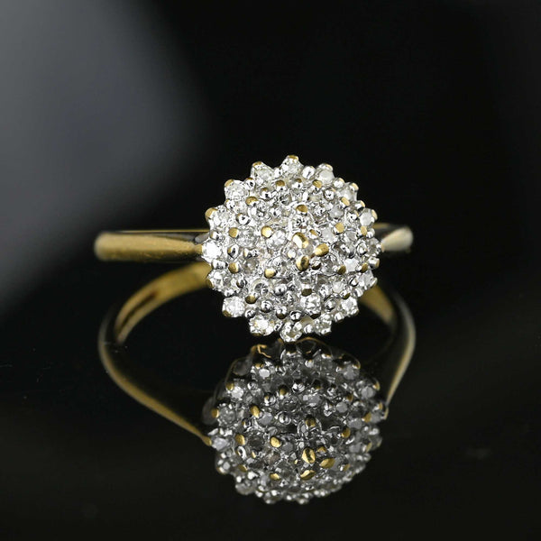 Vintage Tiered Diamond Cluster Ring in Gold - Boylerpf