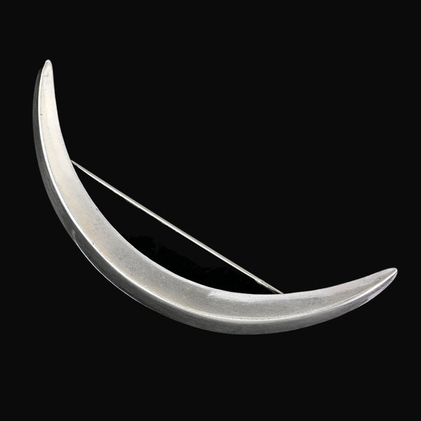 McKee Platero Tufa Cast Sterling Silver Crescent Brooch
