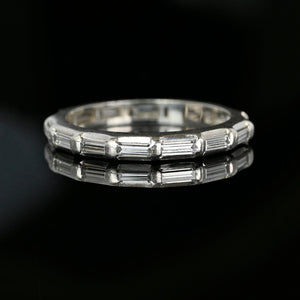 Platinum .75 CTW Baguette Diamond Wedding Band Ring