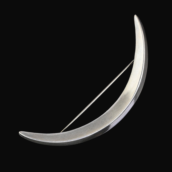 McKee Platero Tufa Cast Sterling Silver Crescent Brooch