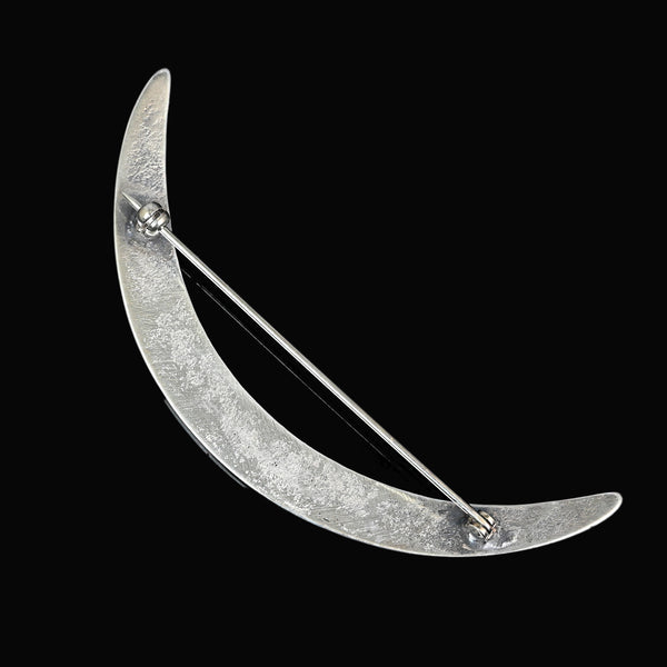 McKee Platero Tufa Cast Sterling Silver Crescent Brooch