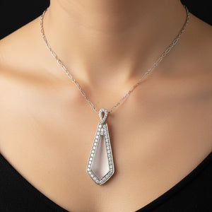 18K Gold Art Deco Rock Crystal 2 Carat Diamond Necklace - Boylerpf