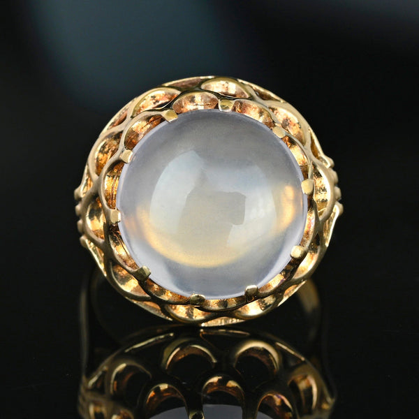 Vintage 14K Gold Cabochon Moonstone Ring - Boylerpf