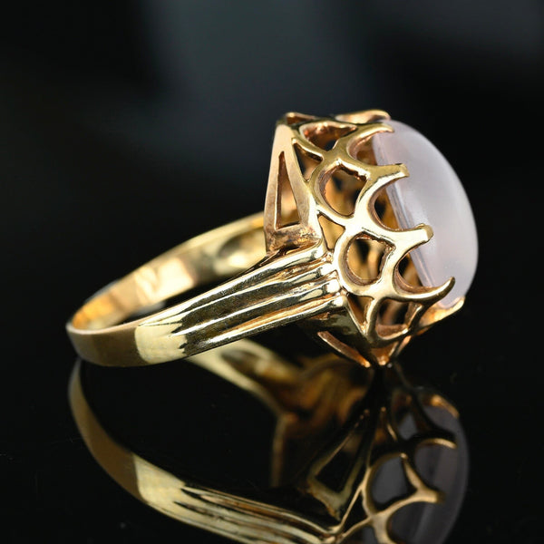 Vintage 14K Gold Cabochon Moonstone Ring - Boylerpf