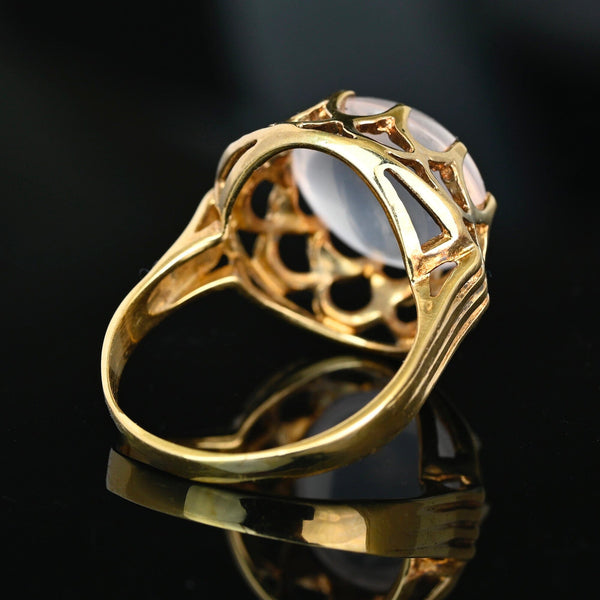 Vintage 14K Gold Cabochon Moonstone Ring - Boylerpf