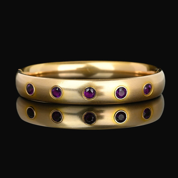 Antique Victorian Amethyst Paste Gold Filled Bracelet - Boylerpf