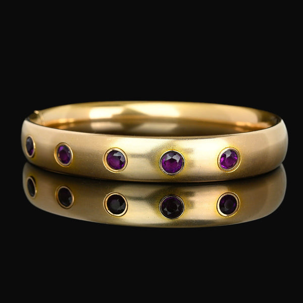 Antique Victorian Amethyst Paste Gold Filled Bracelet - Boylerpf