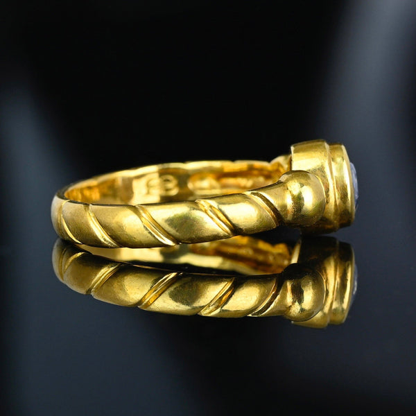 Vintage 18K Gold Natural Sapphire Ring Band - Boylerpf