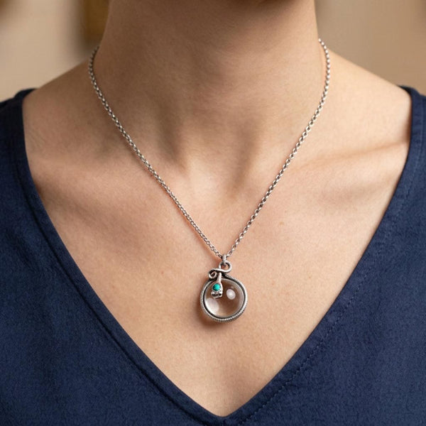 Vintage Art Deco Pools of Light Crystal Snake Necklace