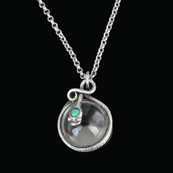 Vintage Art Deco Pools of Light Crystal Snake Necklace