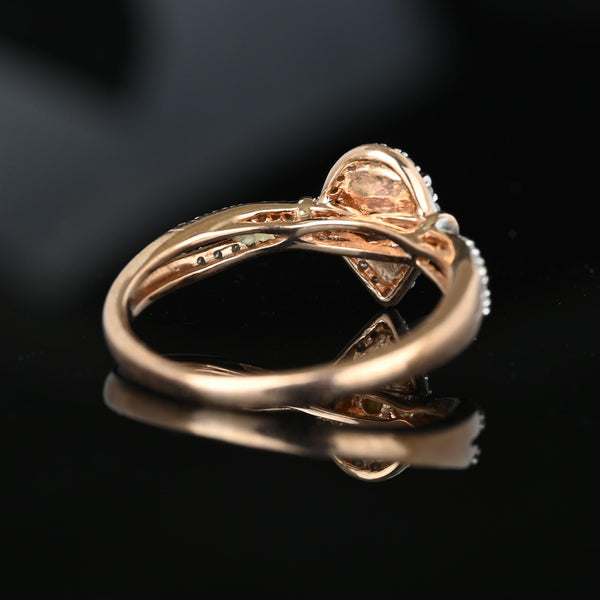 Vintage Rose Gold Diamond Cluster Halo Opal Ring - Boylerpf