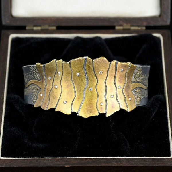 Namu Cho 24K Gold Diamond Sterling Silver Cuff Bracelet
