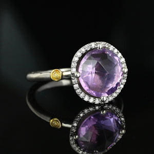 Tacori Lilac Blossoms 18K925 Diamond Cluster Amethyst Ring - Boylerpf