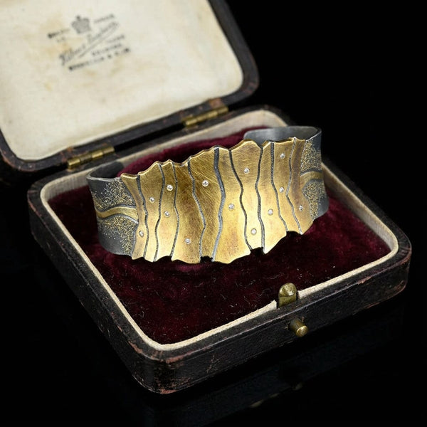 Namu Cho 24K Gold Diamond Sterling Silver Cuff Bracelet