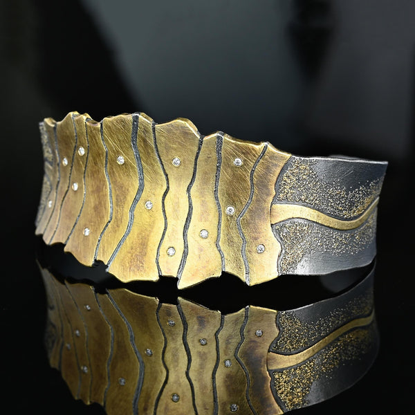 Namu Cho 24K Gold Diamond Sterling Silver Cuff Bracelet