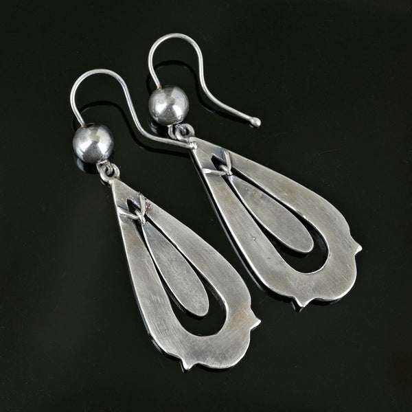 Antique Silver Bloodstone Scottish Agate Pebble Earrings - Boylerpf