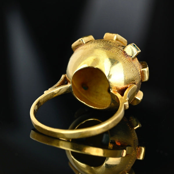 Vintage Sputnik Emerald Ring in 18K Gold Dome Setting - Boylerpf