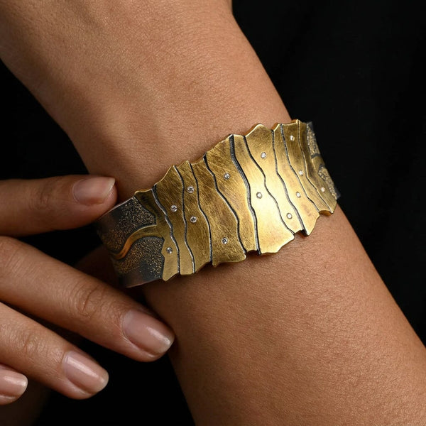 Namu Cho 24K Gold Diamond Sterling Silver Cuff Bracelet