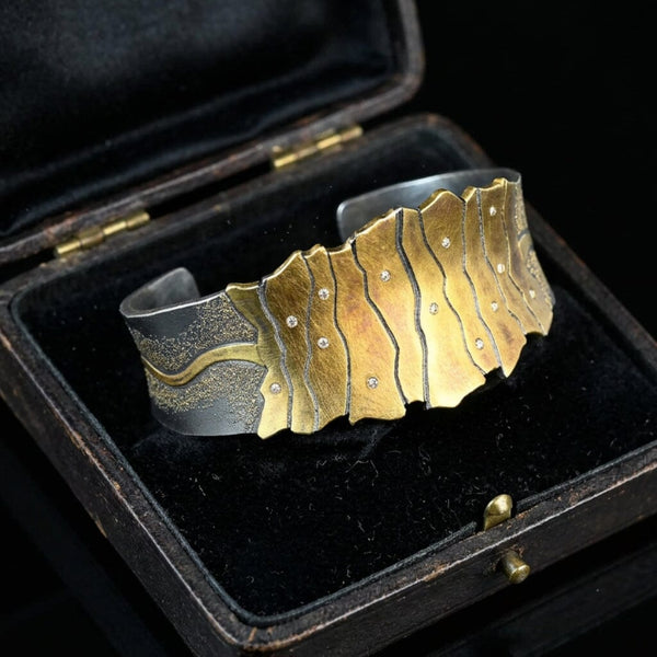 Namu Cho 24K Gold Diamond Sterling Silver Cuff Bracelet